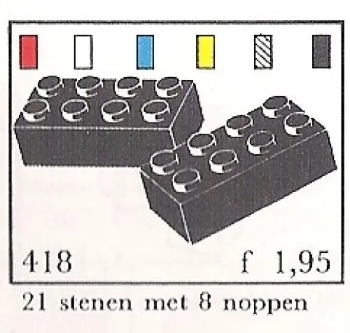 LEGO 418-3 2 x 4 Bricks (System)