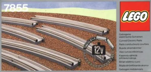 LEGO 7855-1 8 Curved Electric Rails Gray 12v