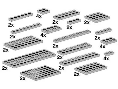 LEGO 10148-1 Assorted Light Gray Plates