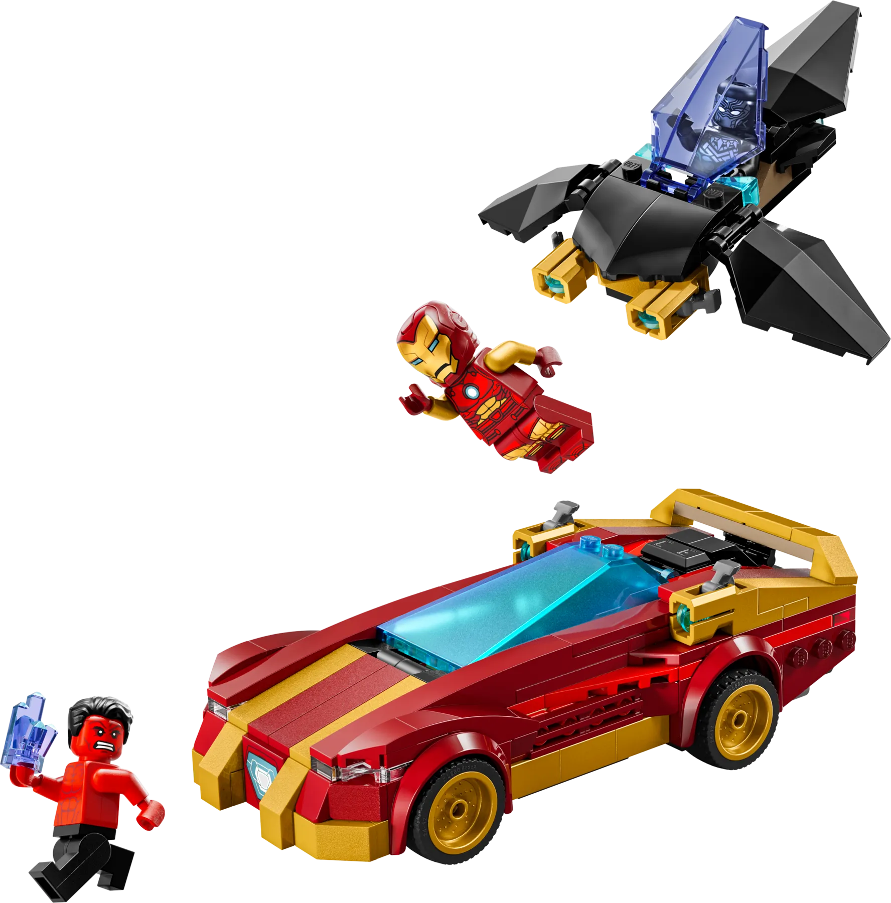 LEGO 76310-1 Iron Man Car & Black Panther vs. Red Hulk