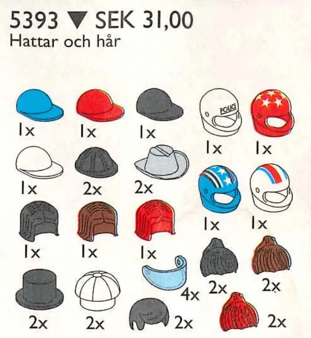 LEGO 5393-1 Headgear (Hats and Hair)