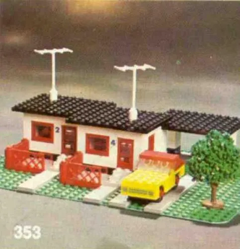 LEGO 353-1 Terrace House with Car and Garage