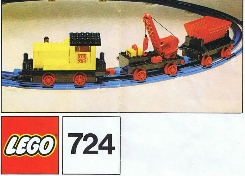 LEGO 724-1 12V Diesel Locomotive with Crane and Tipper Wagon
