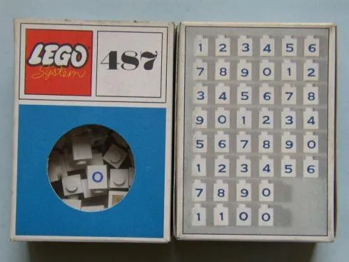 LEGO 487-2 1 x 1 Bricks with Numbers (System)