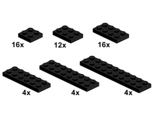 LEGO 10057-1 Black Plates 2 x n
