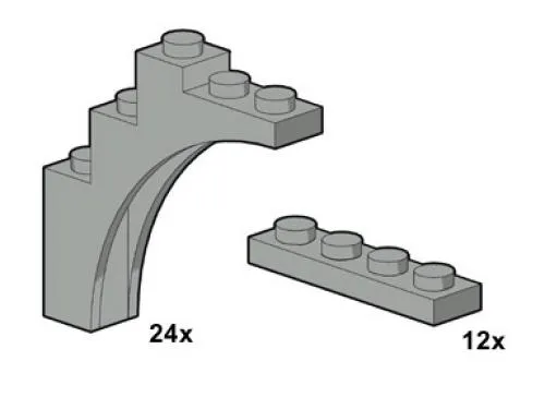 LEGO 10047-1 Light Gray Arches