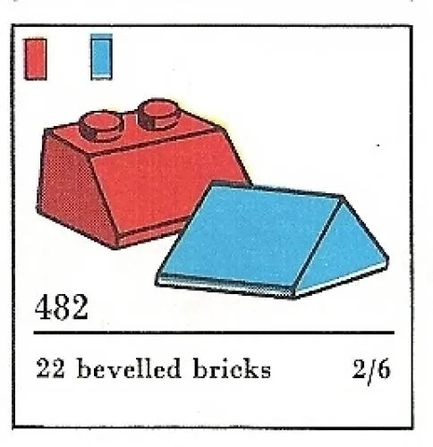 LEGO 482-3 Slopes and Slopes Double 2 x 2, Red (The Building Toy)