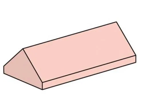 LEGO 10007-1 2 x 4 Sand Red Ridge Roof Tiles Steep Slope