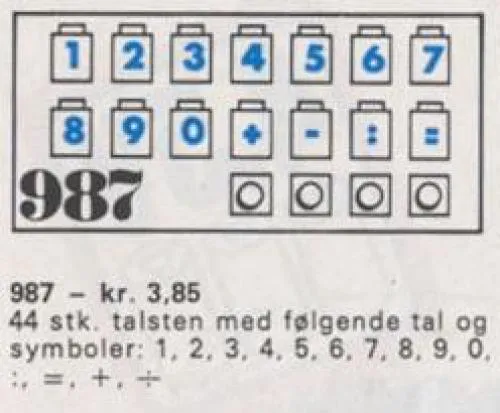 LEGO 987-1 Number Bricks