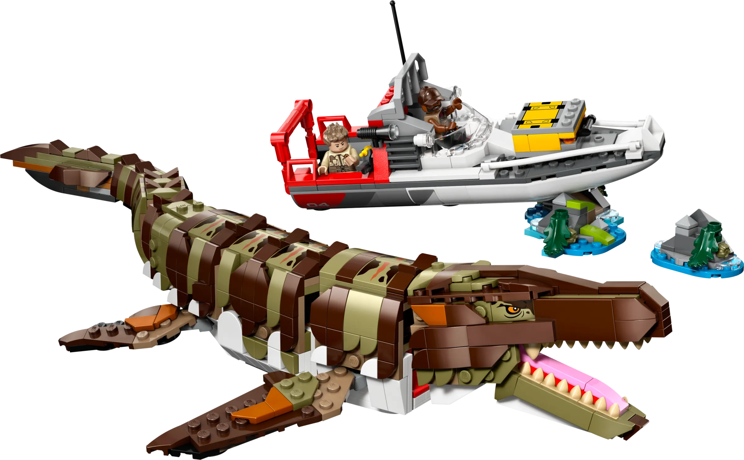 LEGO 76974-1 Brick-Built Mosasaurus Boat Mission
