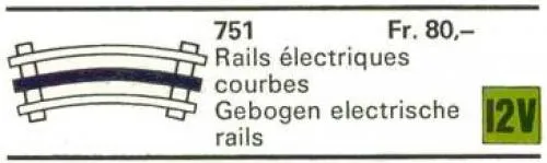 LEGO 751-1 8 Curved 12V Conducting Rails