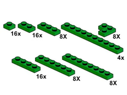 LEGO 10063-1 Green Plates 1 x n