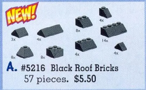 LEGO 5216-1 Roof Bricks Assorted, Black