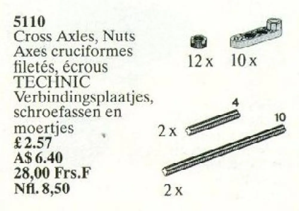 LEGO 5110-2 Cross Axles, Nuts