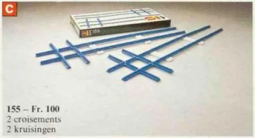 LEGO 155-1 2 Cross Rails, 8 Straight Tracks, 4 Base Plates