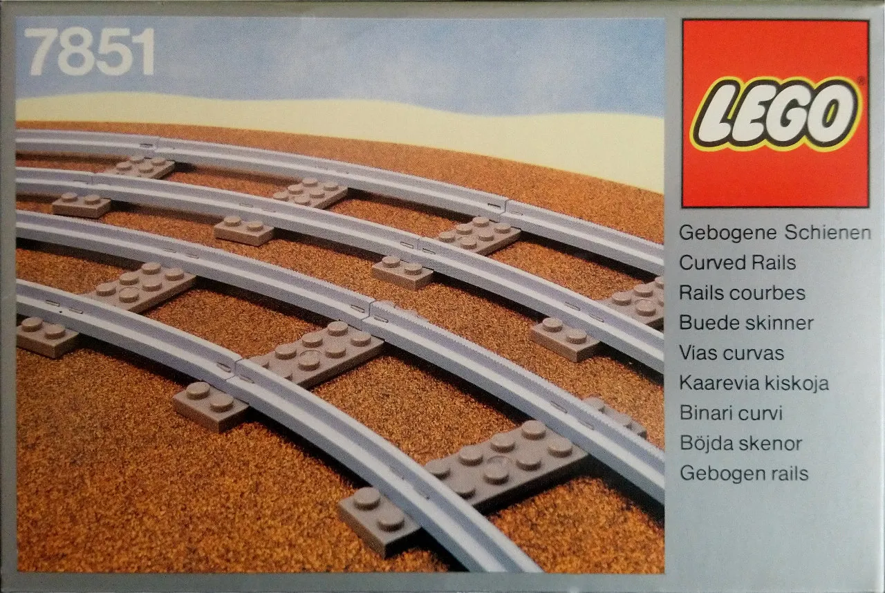 LEGO 7851-1 8 Curved Rails Gray 4.5v