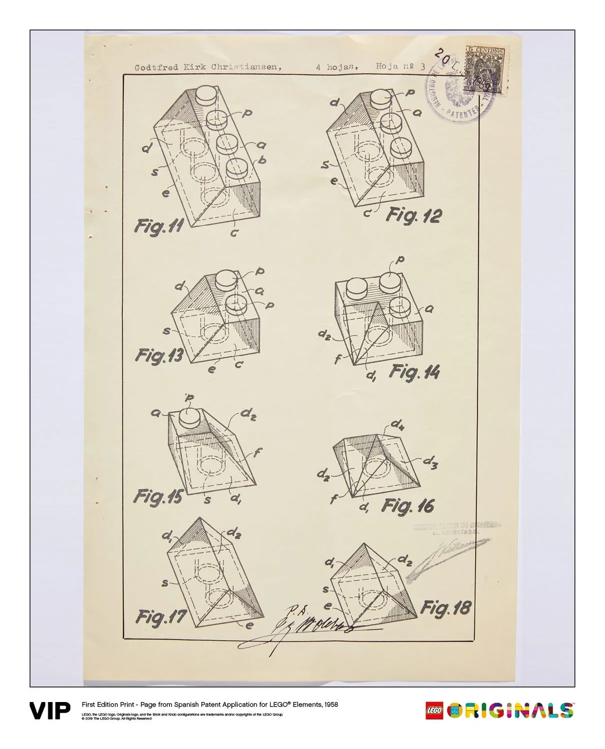 LEGO 5006001-1 Spanish Patent LEGO Elements 1958