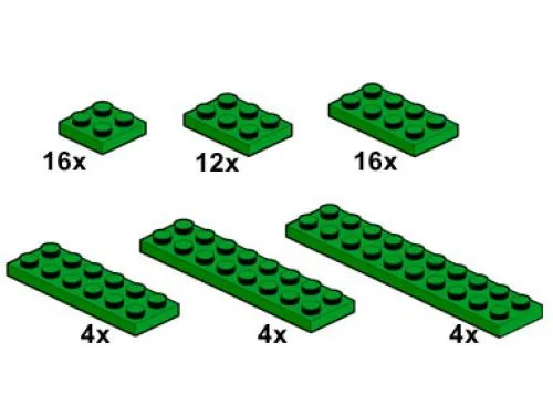 LEGO 10059-1 Dark Green Plates 2 x n