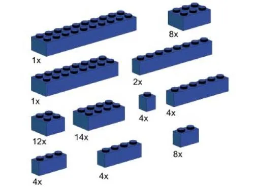 LEGO 10009-1 Assorted Blue Bricks