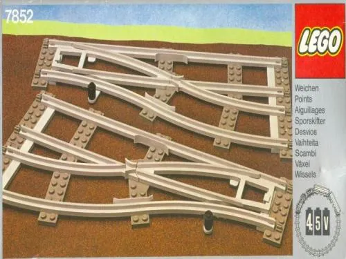 LEGO 7852-1 Left and Right Points Manual Gray 4.5v