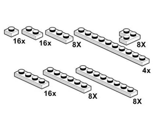 LEGO 10065-1 White Plates 1 x n
