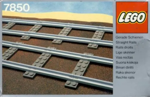 LEGO 7850-1 8 Straight Rails Gray 4.5v