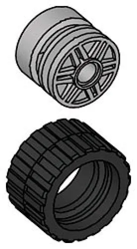 LEGO 991331-1 Small Wide Tire & Hub (Pack of 8 each)