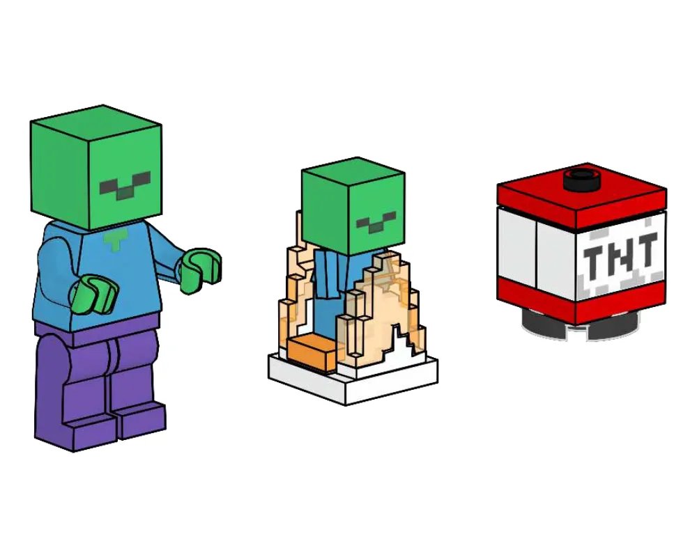 LEGO 662403-1 Zombie with Burning Baby Zombie and TNT