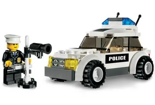 LEGO 7236-1 Police Car (Black Sticker Version)