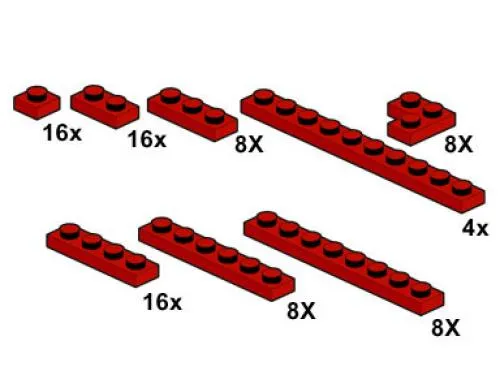 LEGO 10062-1 Red Plates 1 x n