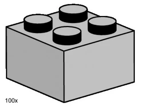 LEGO 3454-1 2 x 2 Light Gray Bricks