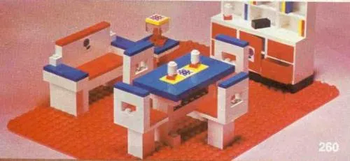 LEGO 260-3 Complete Living Room Set