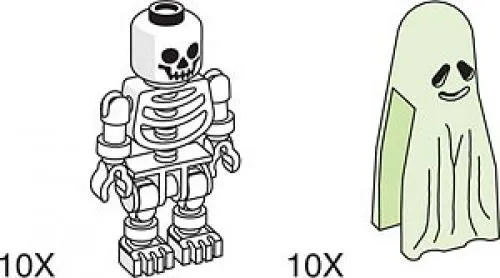 LEGO 970661-1 Skeleton and Ghost for Amusement Park Set