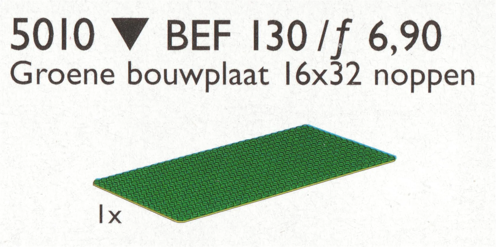 LEGO 5010-1 Building Plate 16 x 32, Green