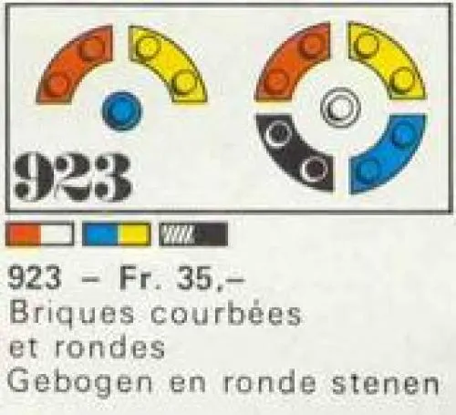 LEGO 923-1 50 bricks, curved and round