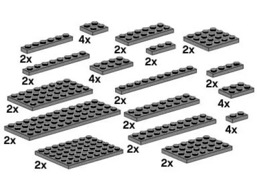 LEGO 10149-1 Assorted Dark Gray Plates