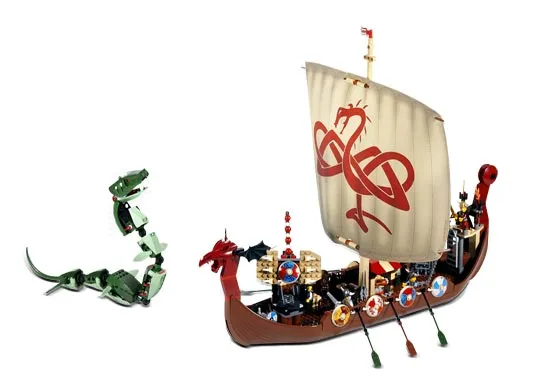 LEGO 7018-1 Viking Ship challenges the Midgard Serpent