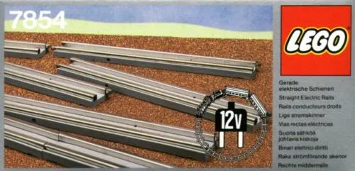 LEGO 7854-1 8 Straight Electric Rails Gray 12v