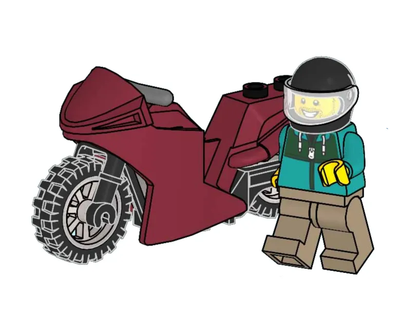 LEGO L0002222-1 Stunt Rider with Motorcycle