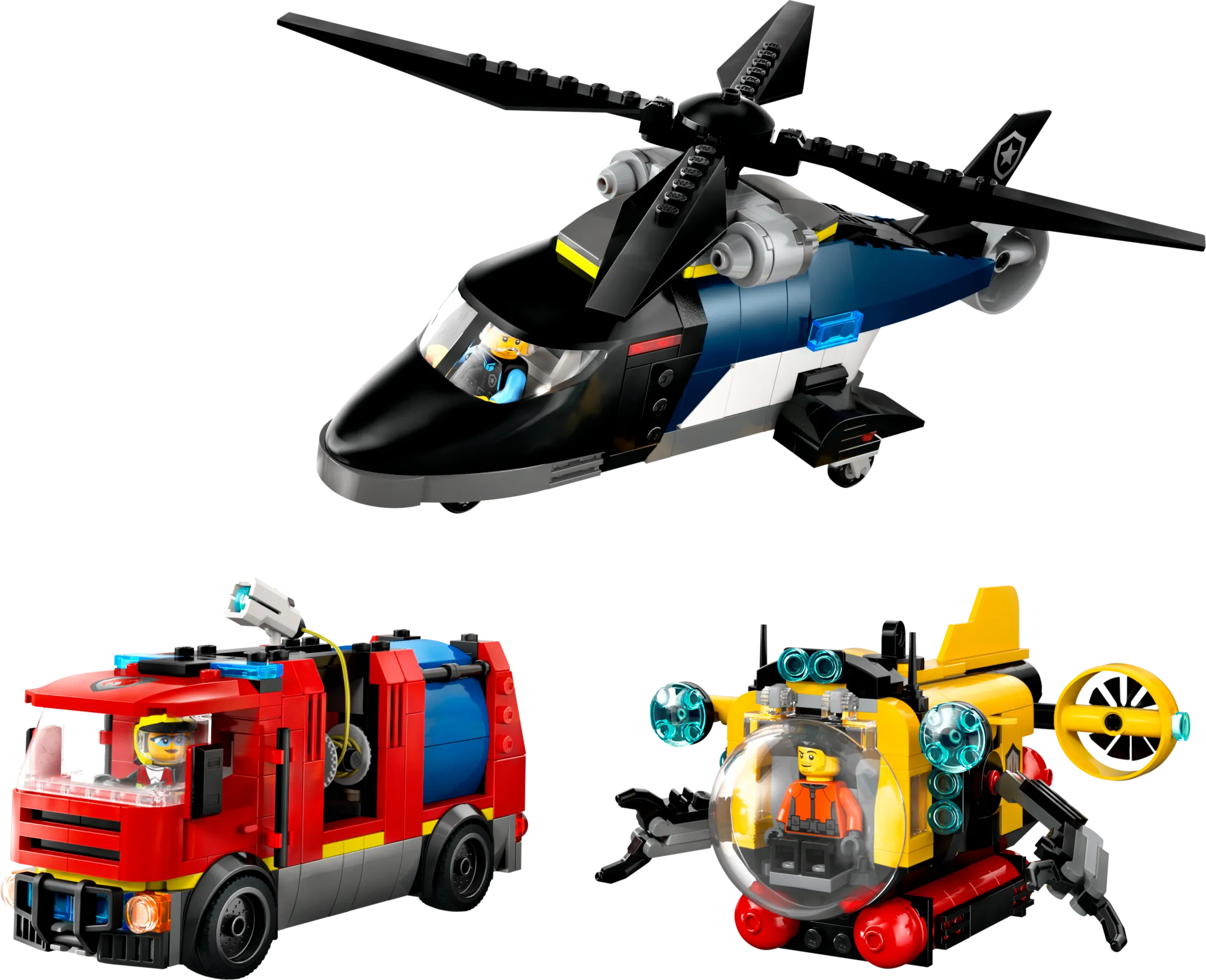 LEGO 60462-1 Helicopter, Fire Truck & Submarine Remix