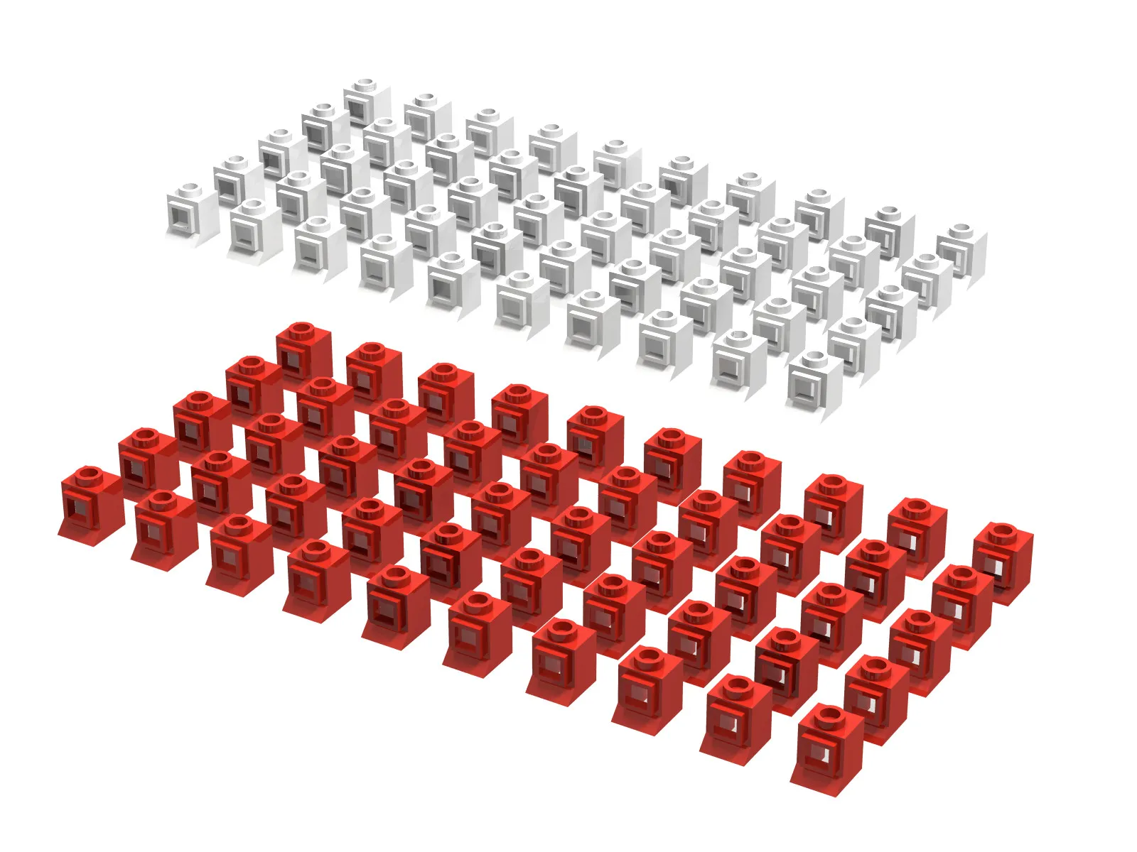 LEGO 459-1 1 x 1 x 1 Windows Refill, Red or White