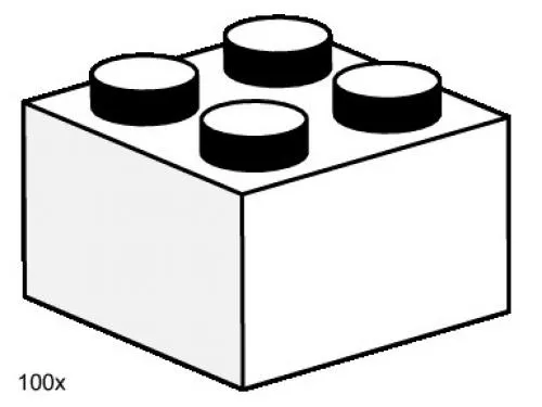 LEGO 3455-1 2 x 2 White Bricks
