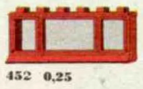 LEGO 452-2 1 x 6 x 2 Window, Red or White