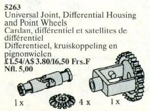 LEGO 5263-1 Universal Joint, Differential Housing, and Point Wheels