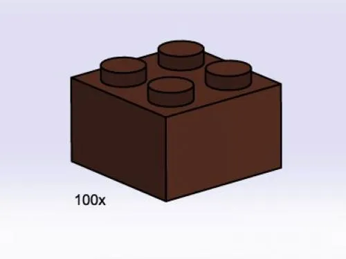 LEGO 3753-1 2 x 2 Brown Bricks