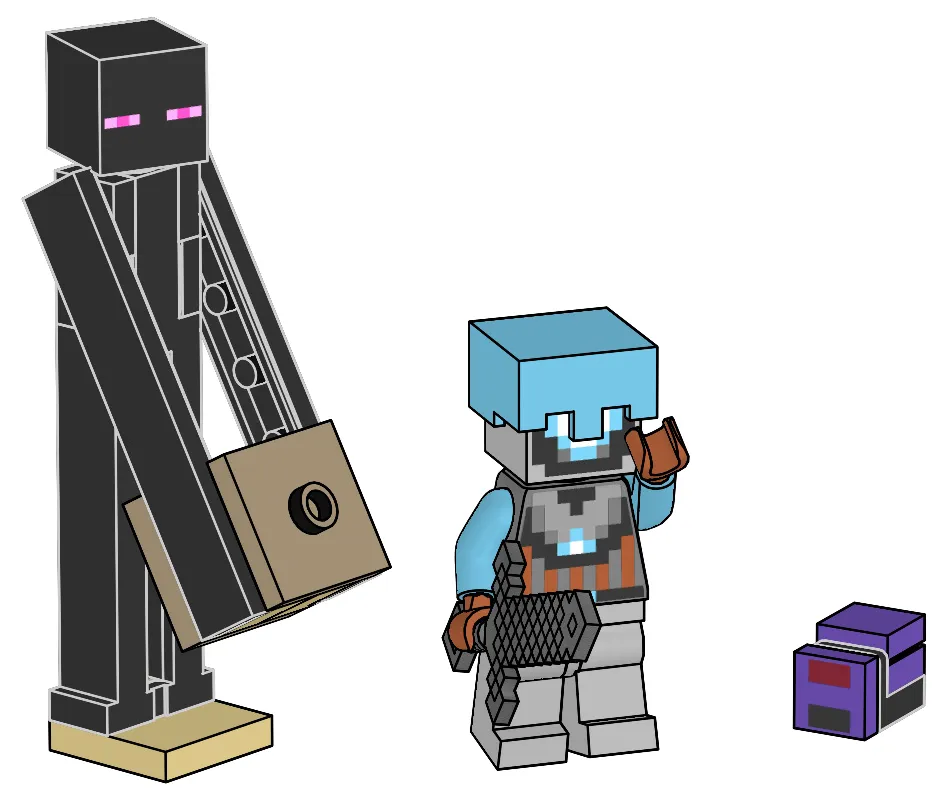 LEGO L0002252-1 Space Sentinel, Enderman and Endermite