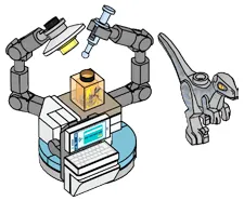 LEGO 122405-1 Raptor and Laboratory Table