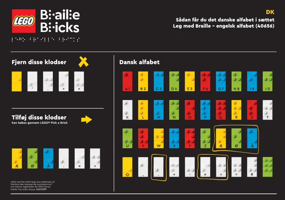 LEGO EG00135-1 Braille - Danish Alphabet