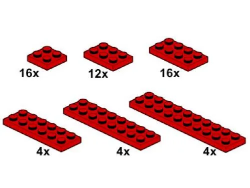 LEGO 10058-1 Red Plates 2 x n