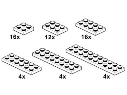 LEGO 10056-1 White Plates 2 x n